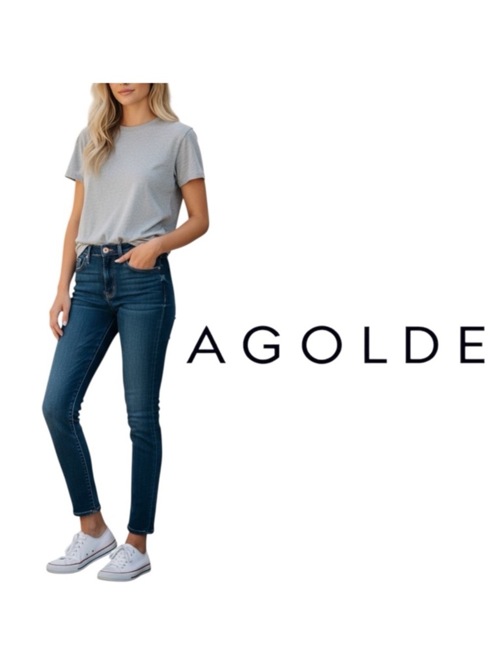 AGOLDE Sophie High Rise Skinny Crop in the wash "Starland" Size 28